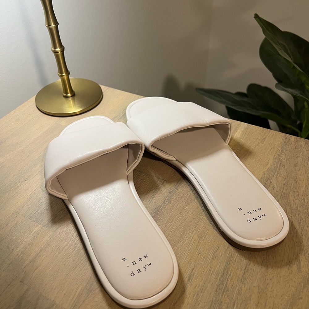 A New Day Cream Slide Sandals